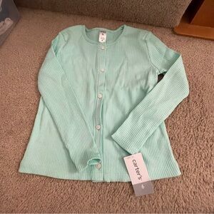 Carter's Light Green Button-Up Sweater